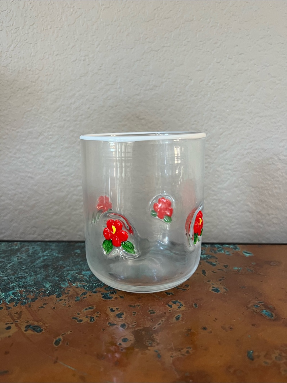 Anthropologie Icon Juice Glass- Hibiscus